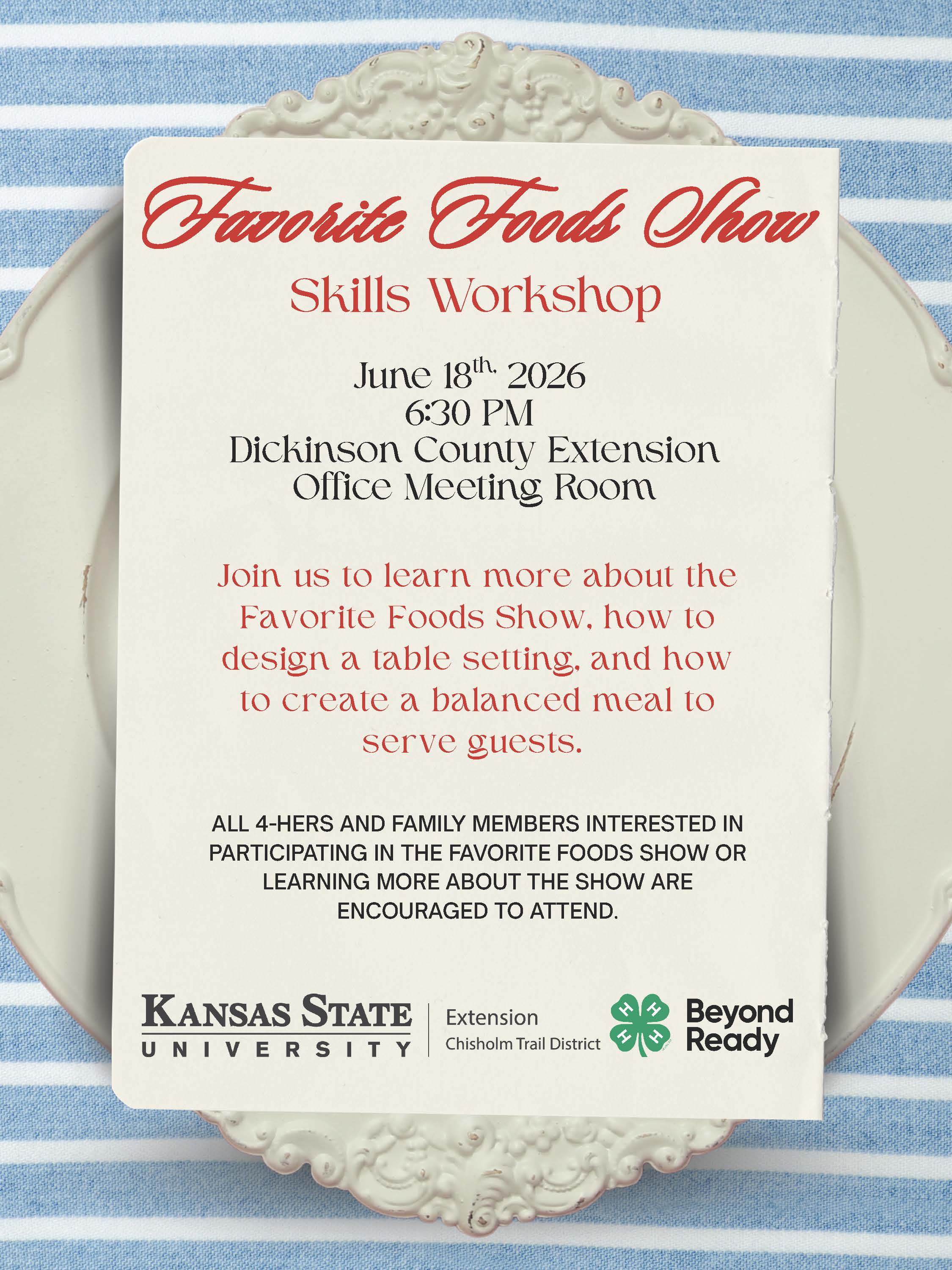 Favorite Food Show Skills Workshop