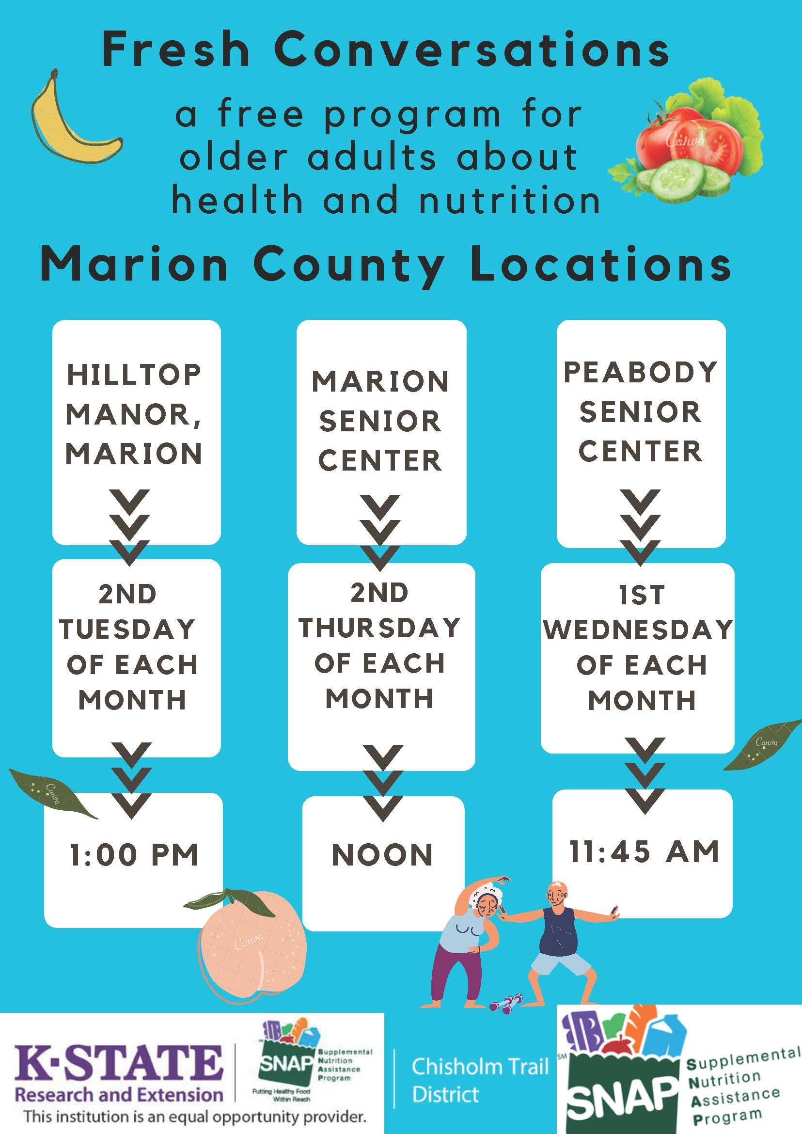Marion County Fresh Conversations Schedule